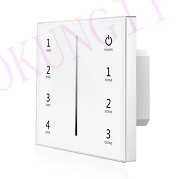 

85-265VAC 4 Zones Touch panel 0/1-10V Dimmer T18-1 High Voltage Input 20mA Switching current Touch Panel Wall Mount 1-10V Dimmer