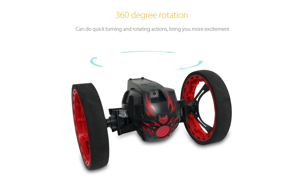 Paierge PEG-81 RC Car Upgrade Version Jumping Bounce Mini Cars Toy Flexible Wheels Rotation Music LED Light Robot Car