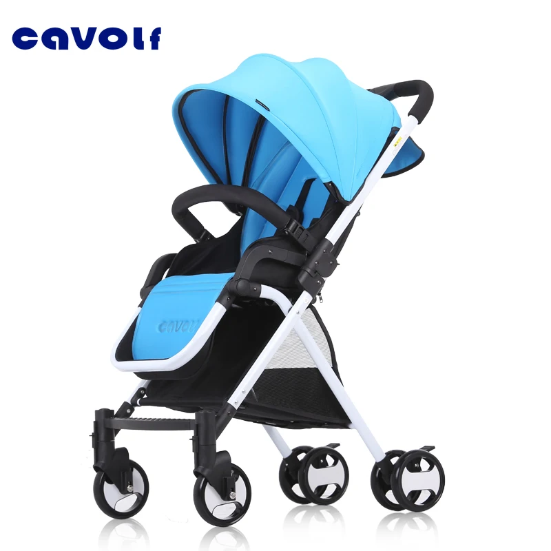 Детская коляска в европейском стиле, ультра-светильник, переносная складная детская коляска, bb автомобильный зонт, детская коляска - Цвет: sky blue