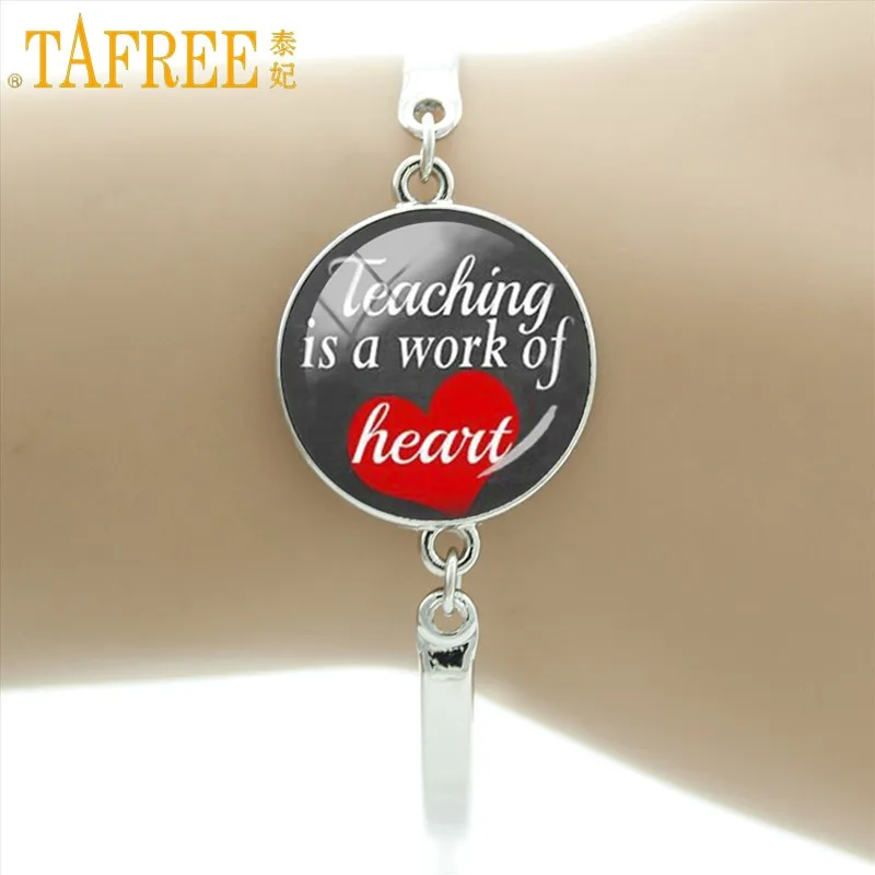 TAFREE браслеты для учителя для женщин цветные металлические очаровательные ювелирные изделия для учителя подарки ручной работы CT684 - Окраска металла: CT680