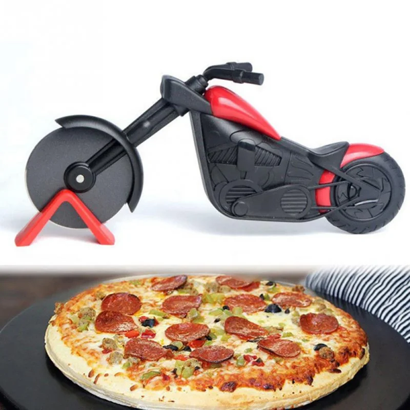 

New Motorcycle Shape Stainless Steel Roller Tools Pizza Divider Pizza Tools Pizza Cutter