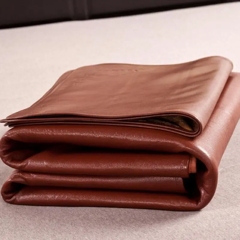 

New Hot Sale Dermis Foldable Summer Sleeping Mat Sheet Pillowcase sets Soft Genuine Leather Bedspread Coverlet Sets