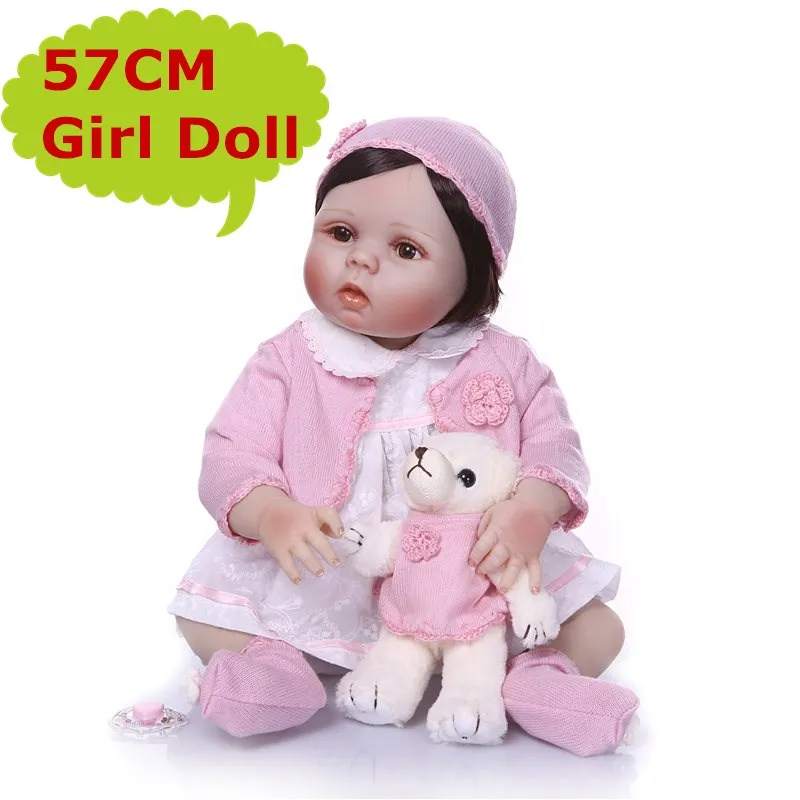 

NPK 22" bebe realista menina doll reborn lifelike baby reborn girl silicone dolls toys for children xmas gift bonecas for child