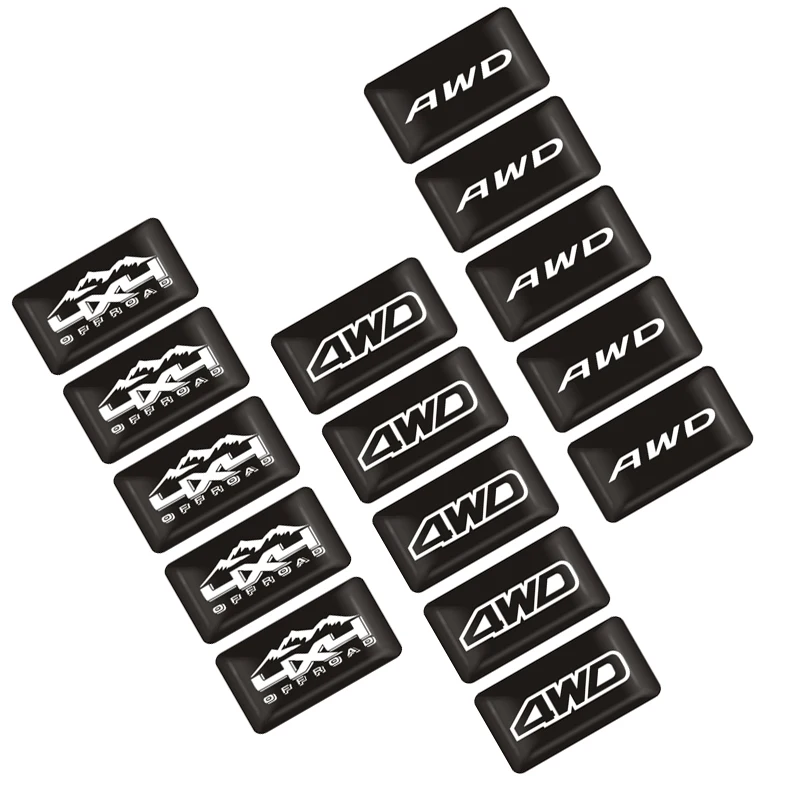 

10Pcs 3D Car Styling Epoxy Sticker AWD Emblem 4WD Badge Logo decoration Decal for Toyota Impreza Honda 4X4 Off Road SUV