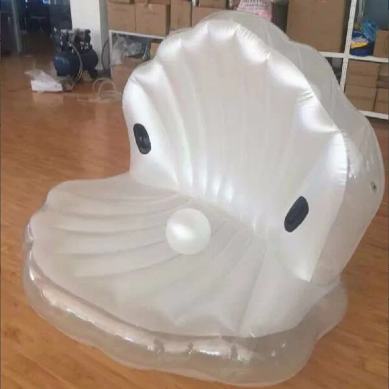 170 см гигантская надувная оболочка бассейн поплавок дизайн Лето Вода Воздух кровать для отдыха раскладушка с жемчугом Seashell гребешок доска