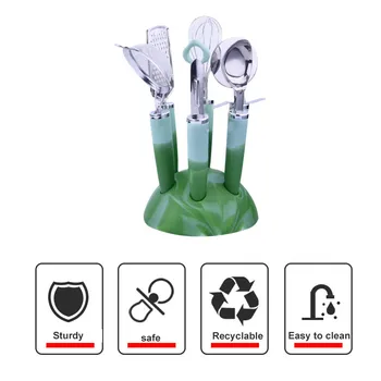 

7 Pcs/Set Kitchen Gadget Set Stainless Steel Utensils with Soft Handles HFing