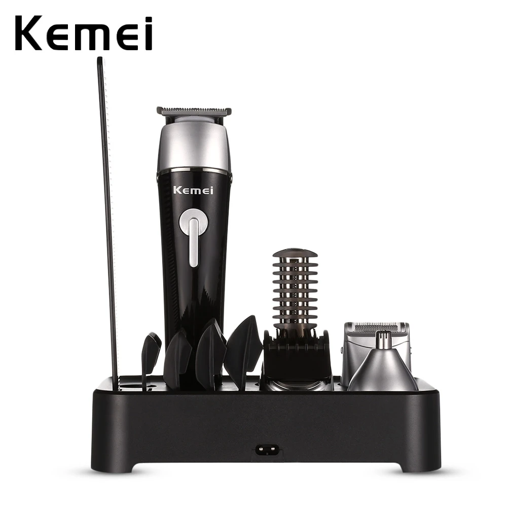 

Kemei 5 in 1 Rechargeable Hair Trimmer Multifunction Hair Clipper Electric Shaver Nose Trimmer Men Styling Tools Shaving KM-1015
