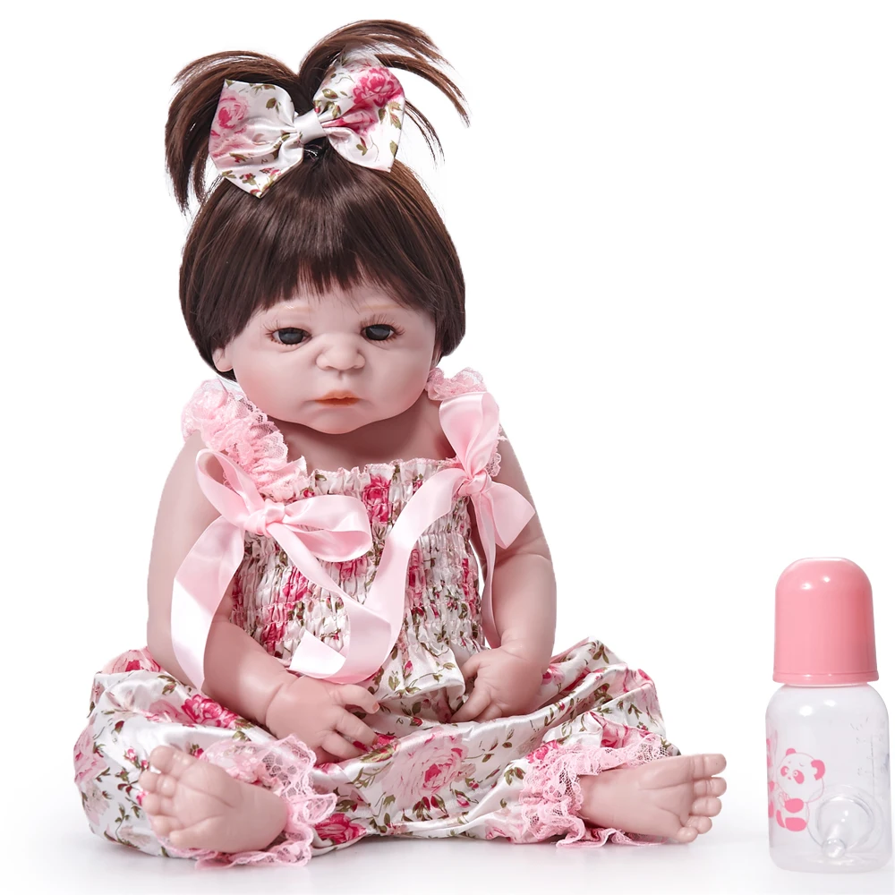 

22 Inches Action Figure Toys Vinyl Silicone Reborn Doll Kids Princess Toys Children Bonecas Bjd Doll Newborn Kids Christmas Gift