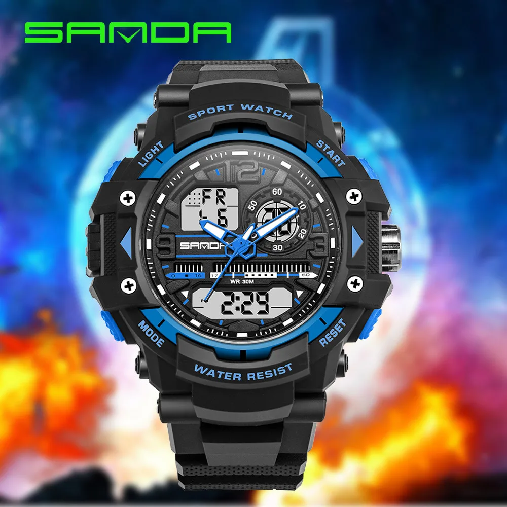 

SANDA Sport Watch Men Clock Male LED Digital Quartz Wrist Watches Men's Top Brand Luxury Digital-watch waterproof Relogio