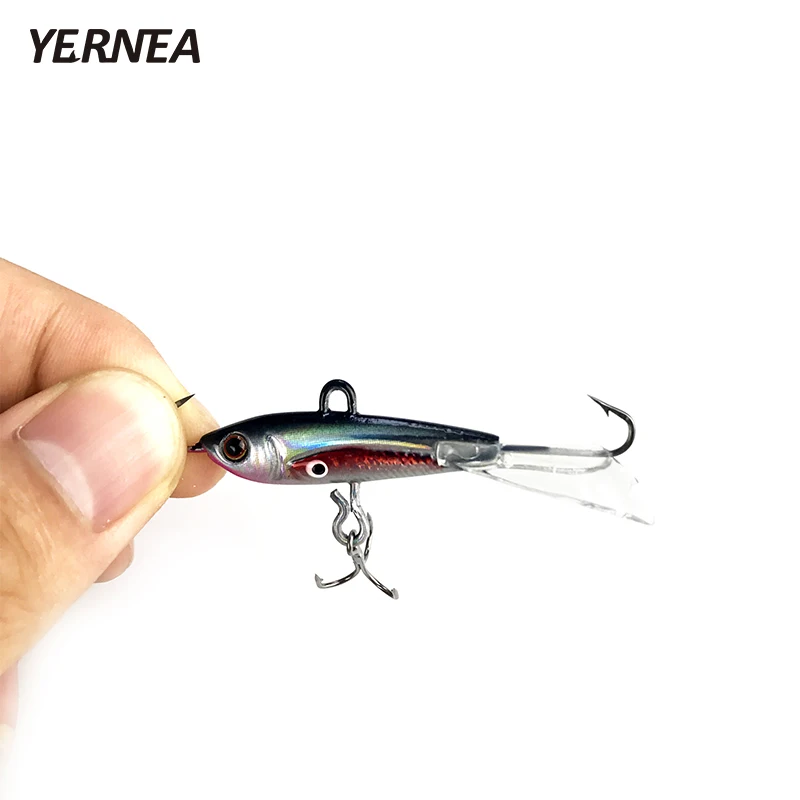 Yernea 1PCS 6cm 10.4g Ice Fishing Jig Bait Winter Ice Fishing Jig Bait Carp Fishing Lure hooks Lead Hard Lure Tackle 4 Colors