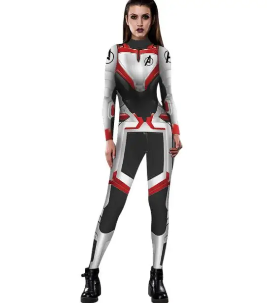 The Avengers 4 Endgame Zentai Bodysuit Cosplay Costume Black Widow Captain Marvel Women costume Superhero Jumpsuits Overall The Avengers 4 Endgame Zentai Bodysuit Cosplay Costume Black Widow Captain Marvel Women costume Superhero Jumpsuits Overall