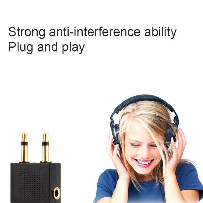 3 5 mono stereo jack to 2 3 5 mono plugs Pro Airline Airplane Golden Plated Headphone Jack Plug Adapter Hot Sell