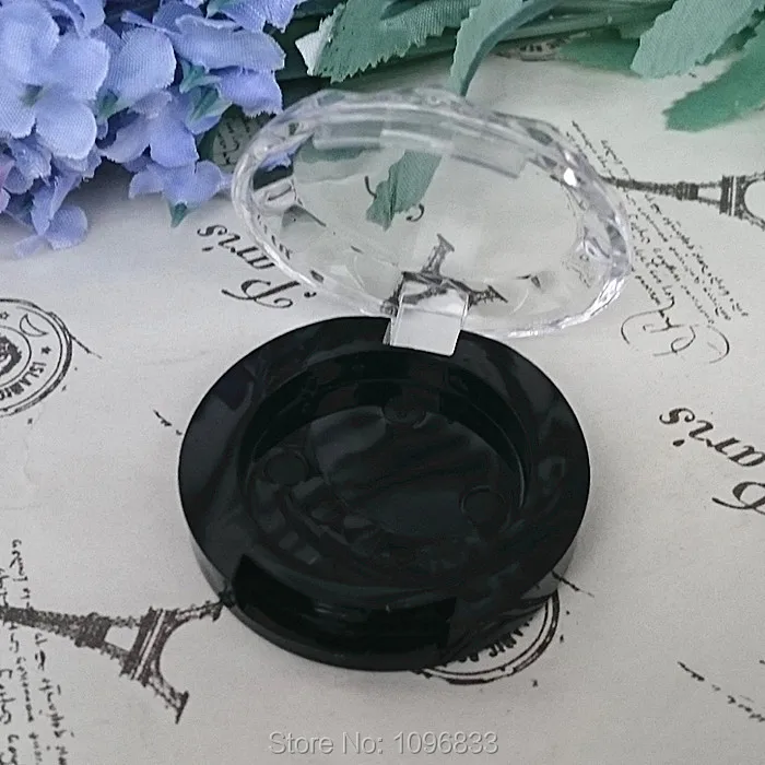 Черная емкость для теней для век с алмазный наконечник крышка 28 мм косметическая пудра компактная, Пустые Косметические румяна упаковочная коробка, 50 шт./лот