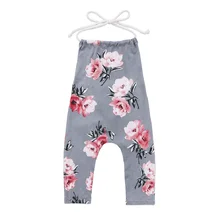 Летний цельный комбинезон с цветочным принтом на лямках для маленьких девочек, комбинезон, одежда с открытой спиной