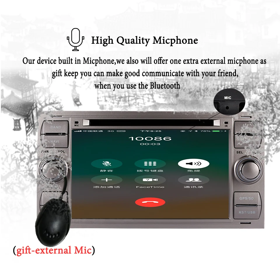 Excellent 2 din Android 9.0 Octa Core Car DVD Player GPS Navi for FORD FOCUS/MONDEO/C-MAX with Audio Radio Stereo Head Unit Auto Sat Navi 5