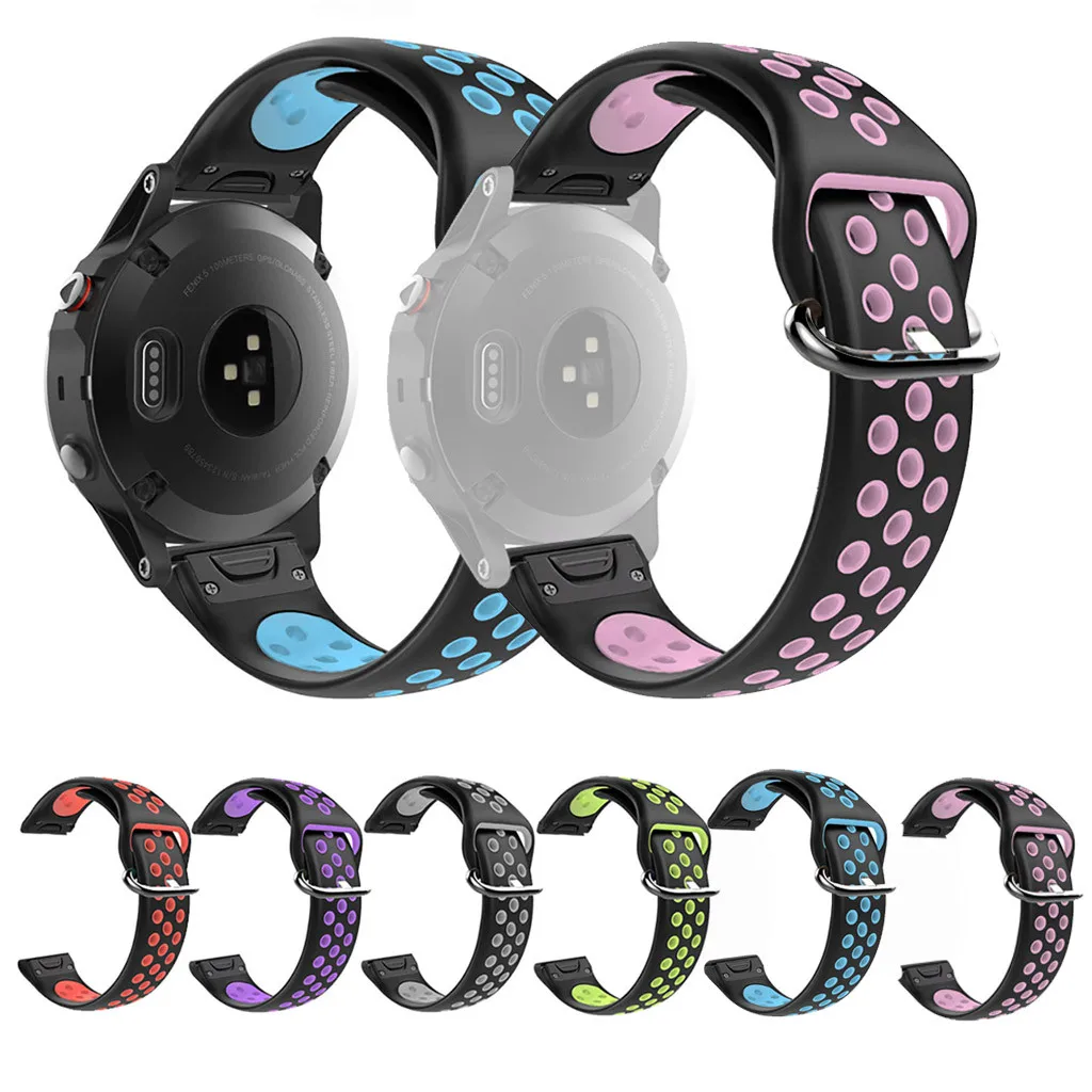 

Replacement Silicagel Two-Color Soft Quick Install Band For Garmin Fenix 5/5Plus Watchband Smart Strap WristBand#20