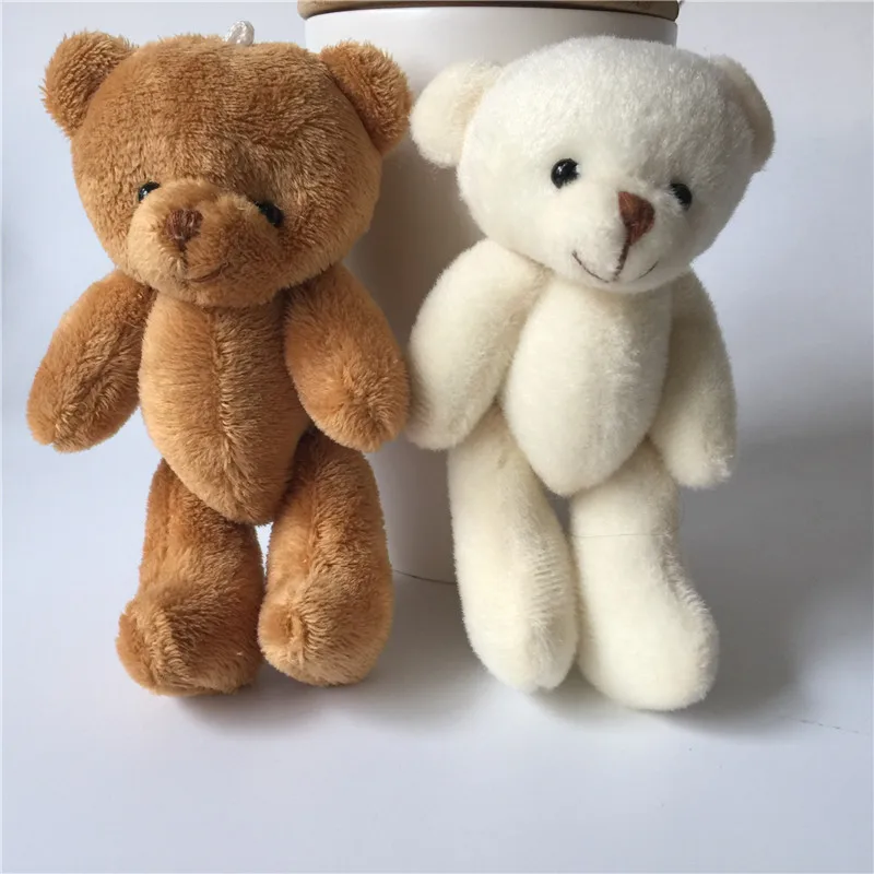 Cute Mini Teddy Bear Plush Toys Lovely Joint Bear Dolls DIY Flower Bouquet Wedding Party Decor 1pc Random Color (7)