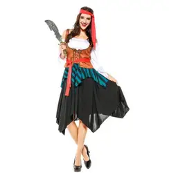 Карнавал фантазий взрослых маскарадный костюм пирата взрослых Для женщин пираты костюм фильм Косплэй костюм костюмы на Хэллоуин