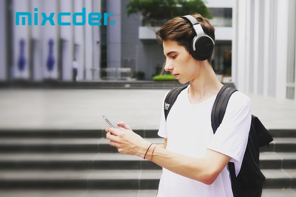 Mixcder E7 обновленные активные наушники с шумоподавлением Беспроводная bluetooth-гарнитура для Hi-Fi стерео ANC Накладные наушники с микрофоном