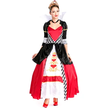 

New Arrival Halloween Red Hearts Poker Queen Halloween Cosplay Costumes Stage Performance Clothing Wholesale L18817149