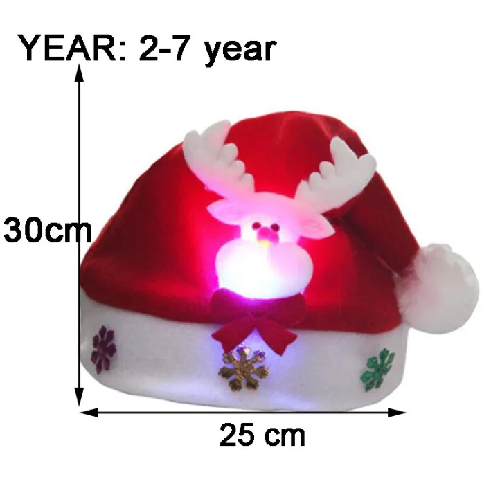 Рождество Шапки для детей и взрослых светодиодный обувь/обувь с подсветкой/светящийся мерцание/мигание шапки Санта-Клауса на Рождество, украшение для вечеринки; Рождество Рождественские украшения для дома - Цвет: Kids