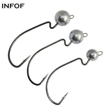 INFOF 10 шт./упак. Lead Jig Head рыболовный крючок 3,8g 7,5g 10,5g Hardhead джиг с разрыв крюк крючки для Червяков мягкие приманки