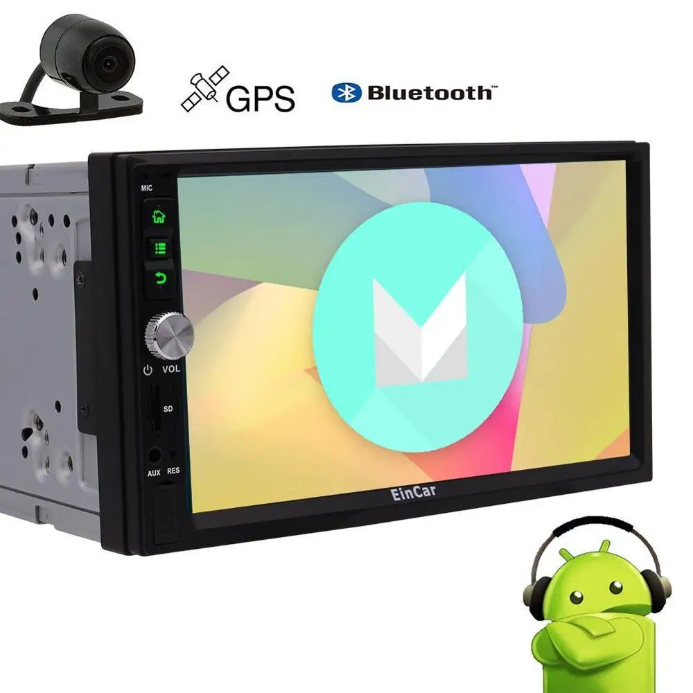 Android 7 1 автомобильный стерео + камера заднего вида ''двойной Din Автомобильный