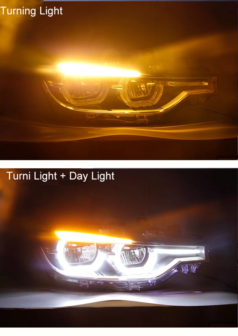 Baifar фонарь для фар в сборе, светодиодный головной фонарь, светодиодный фонарь для глаз ангела, DRL, передний свет, Биксеноновая линза, ксенон для BMW F30, 3 серии