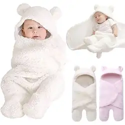 Новорожденный ткань из мягкого хлопка для мальчиков и девочек плюшевые получения Одеяло спальный Обёрточная бумага милый медведь Одеяло с
