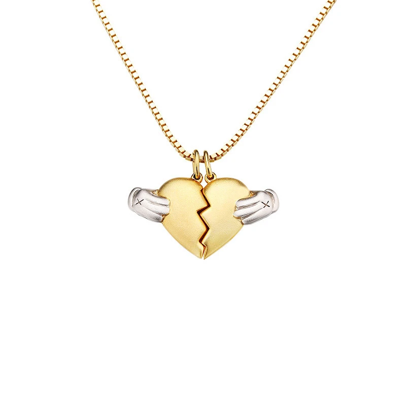 

ROXI Fashion Couple Necklace Set Silver Gold Break Heart Pendant Necklace 2019 New Chic Love Choker Valentine Jewelry ketting