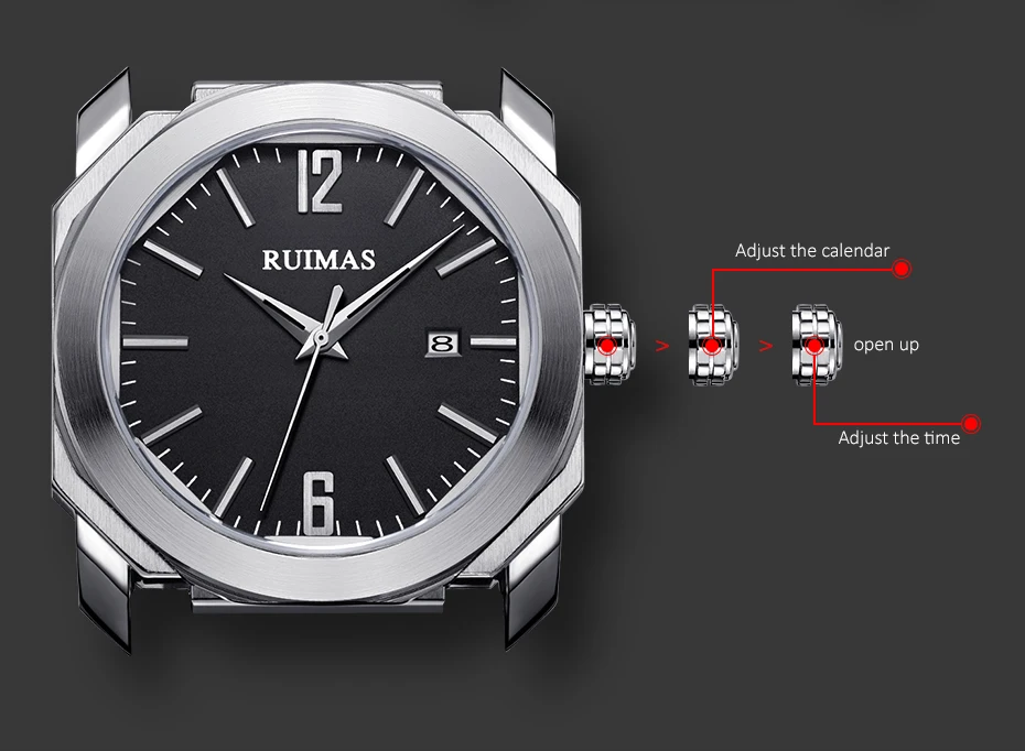 Ruimas Хронограф Мужские спортивные часы с силиконовым ремешком кварцевые часы мужские наручные часы Relogio Masculino Reloj Hombre