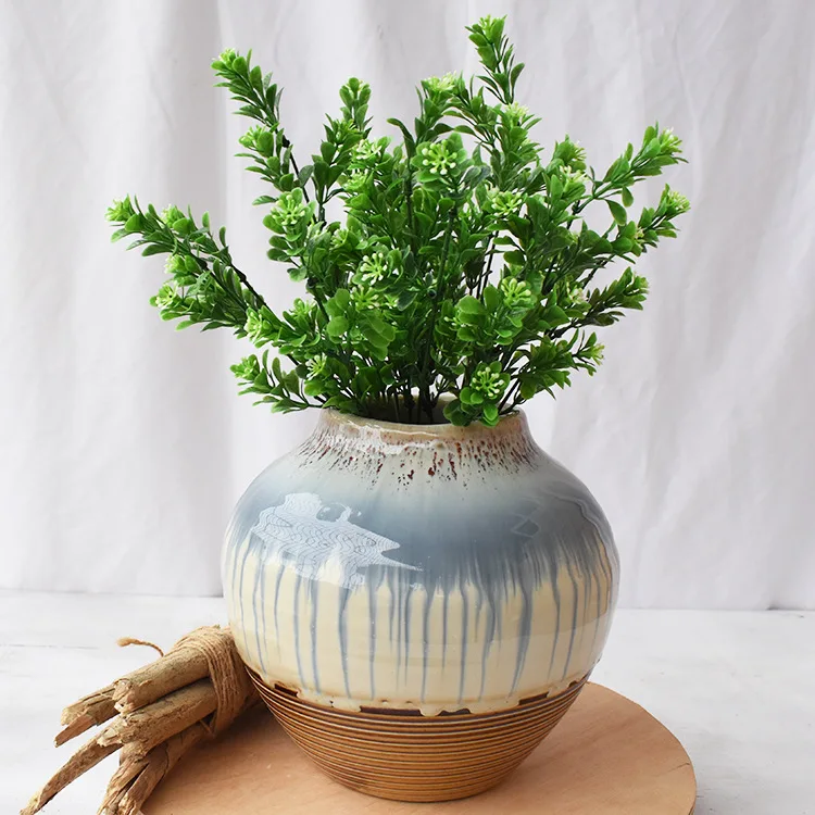 35cm artificial greenery plants 7 forks Milan grass wall Plant for home wedding decoration | Дом и сад