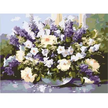 Imagen de la flor pintura sobre lienzo de pintura al óleo digital de diy pintura del cuadro by números decoración del hogar regalos de artesanía