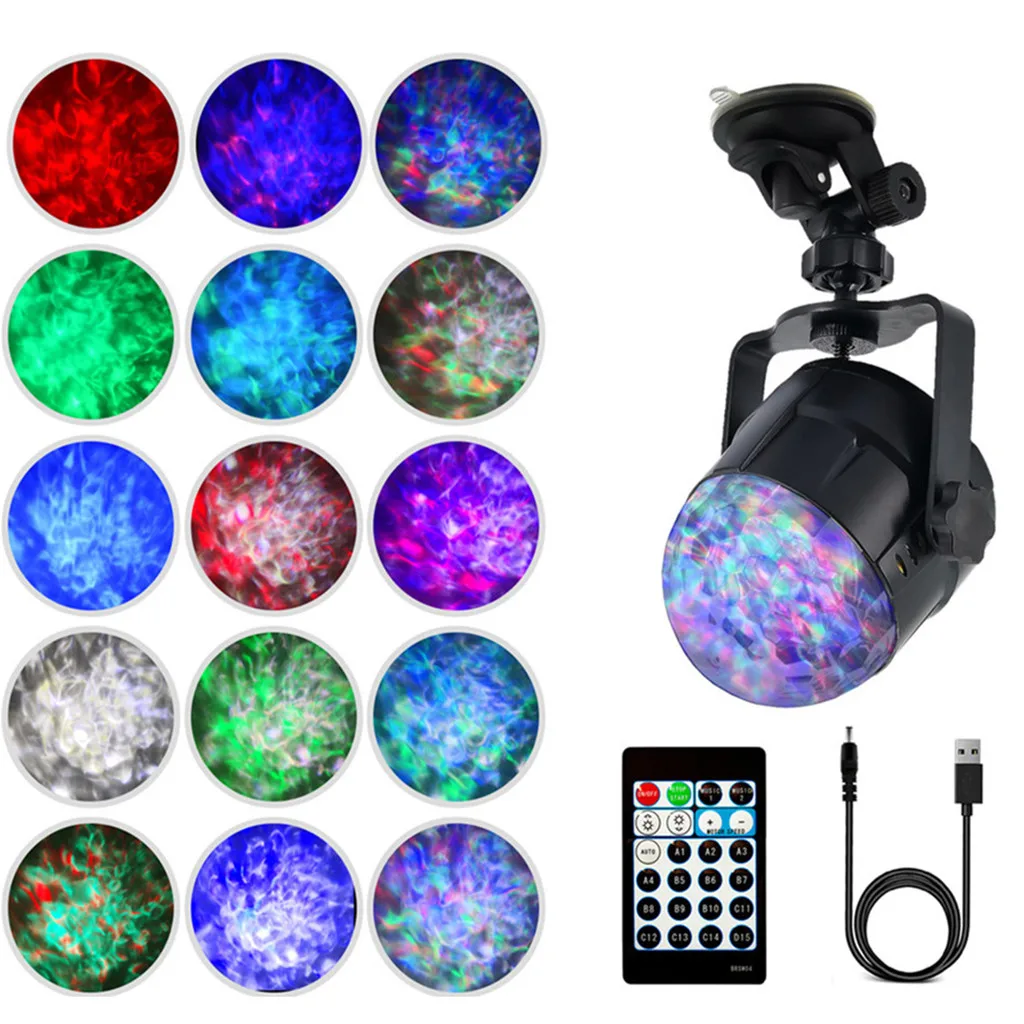 Mini RGB Atmosphere DJ Disco Ball 9W USB Car Projector LED Light 15