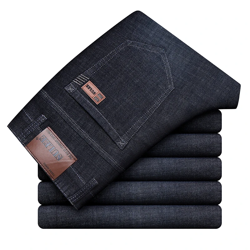 

SULEE Brand 2019 Brand Men Jeans Thick Winter Autumn Style Jeans Slim Stretch Jeans New Men's Jeans Style