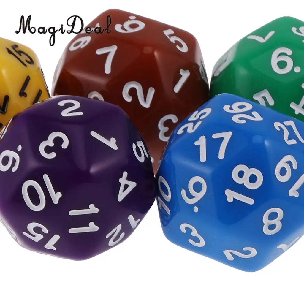 MagiDeal хит продаж 6 шт жемчужные/Непрозрачные многосторонние D24 или D30 кубики для D &