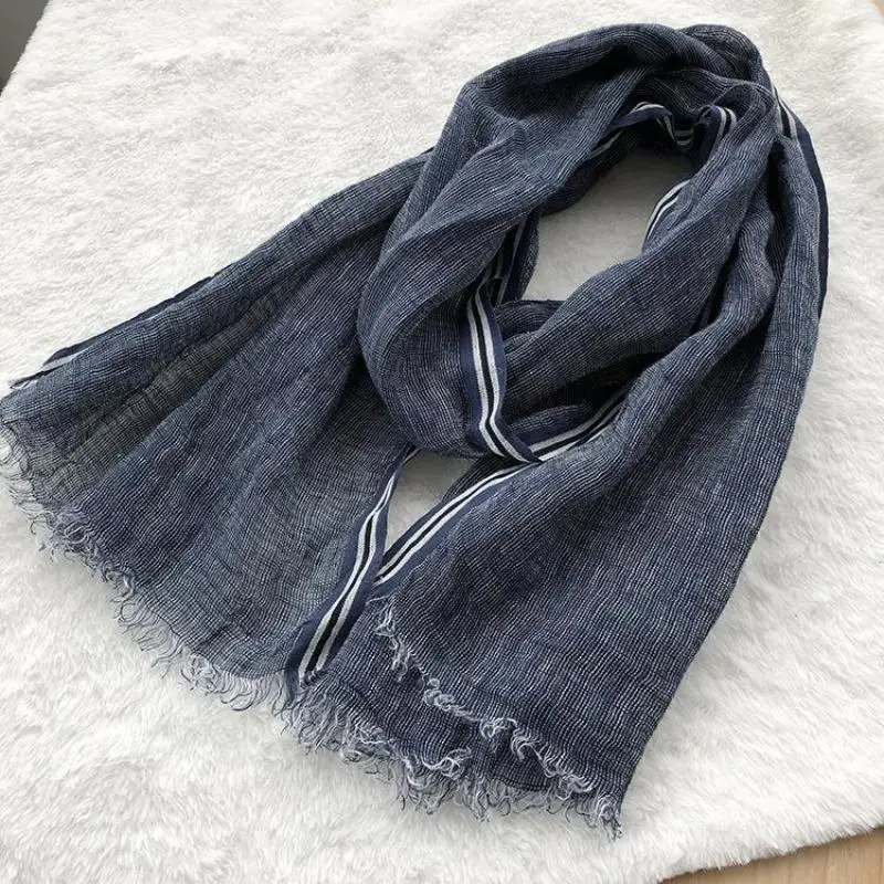 

spring summer autumn winter Scarf Cotton And Linen Solid Color long men's scarves shawl fashion men scarf
