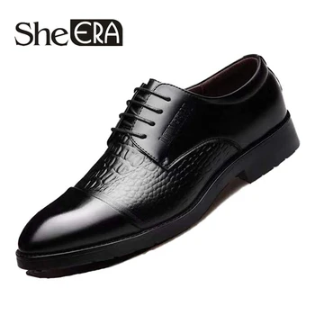 

She ERA Men Dress Shoes Microfiber Leather Luxury Breathable Fashion Wedding Shoes Men Oxford Business Shoes Plus Size 38-44