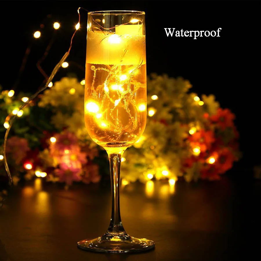 

RGB Led String Lights battery Waterproof strip light bulb Led Copper Wire String 5m for Christmas Wedding Home Party Decoration