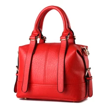 Women Top-handle Bag Shoulder Bags PU Leather Handbags Solid Tote retro Female Herald Fashion