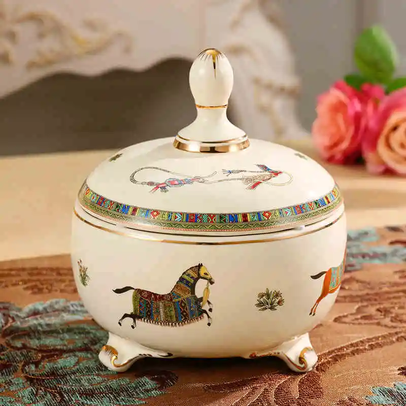 

Candy jar with lid Ceramic Storage containers Sundries box Office organizer Desktop garbage box Office supplier