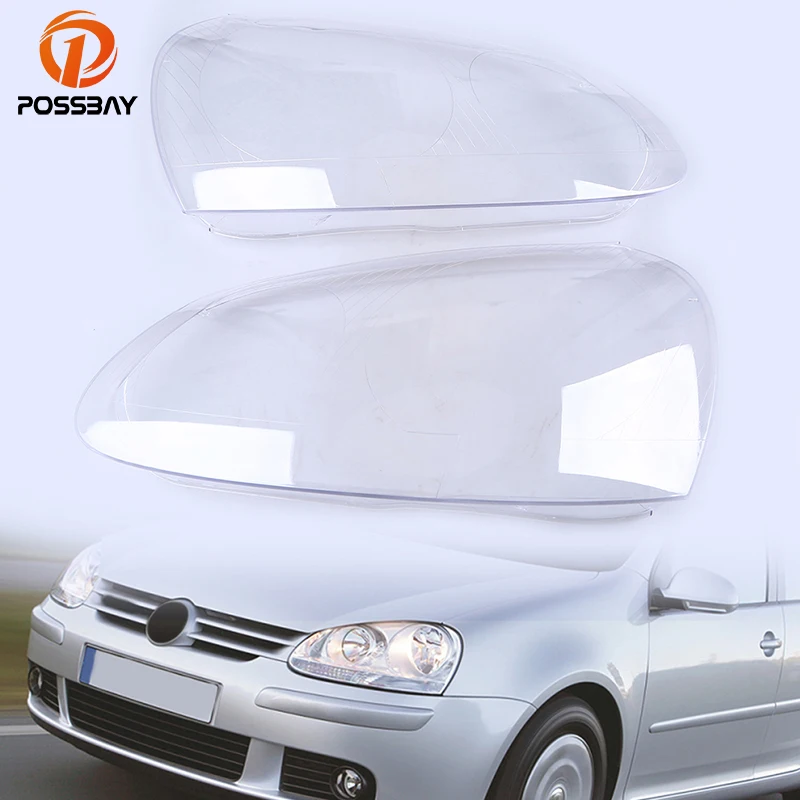 POSSBAY Car Headlight Lenses Cover for Volkswagen VW Golf 5 2005 2006 2007 2008 2009 Head Lamp