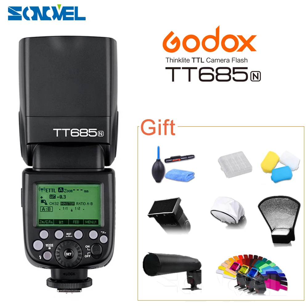 Godox Tt685n Gn60 Flash Light Speedlite Hss 1/8000s Ttl For Nikon D800