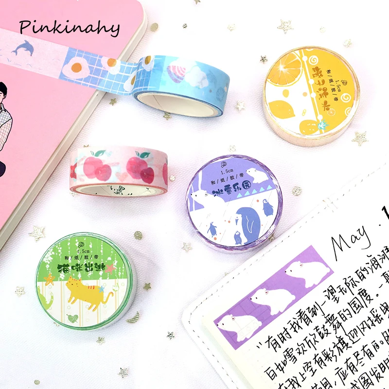 

Kawaii Colourful Forest Bullet Journal Washi Tape Set Adhesive Tape DIY Scrapbooking Sticker Label Masking Tape JD073