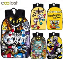 Забавный рюкзак cuphead/mughead с принтом для подростков мальчиков и девочек, детские школьные сумки, рюкзак для ноутбука, повседневный рюкзак, Детская сумка для книг