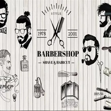 Beibehang пользовательские обои ретро Ностальгический черный и белый салон красоты фон стены Парикмахерская украшения 3d обои