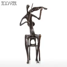 Tooarts Violin Playing Statue Modern Performance Bronze Sculpture Metal Sculpture Home Decor Art Home Decoration Accessories