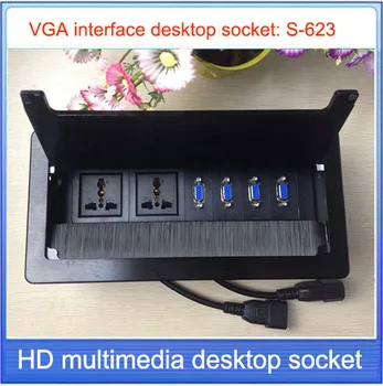 

Universal Tabletop socket /hidden/ 4x VGA interface Information outlet /Office conference room High-grade desktop socket S-623