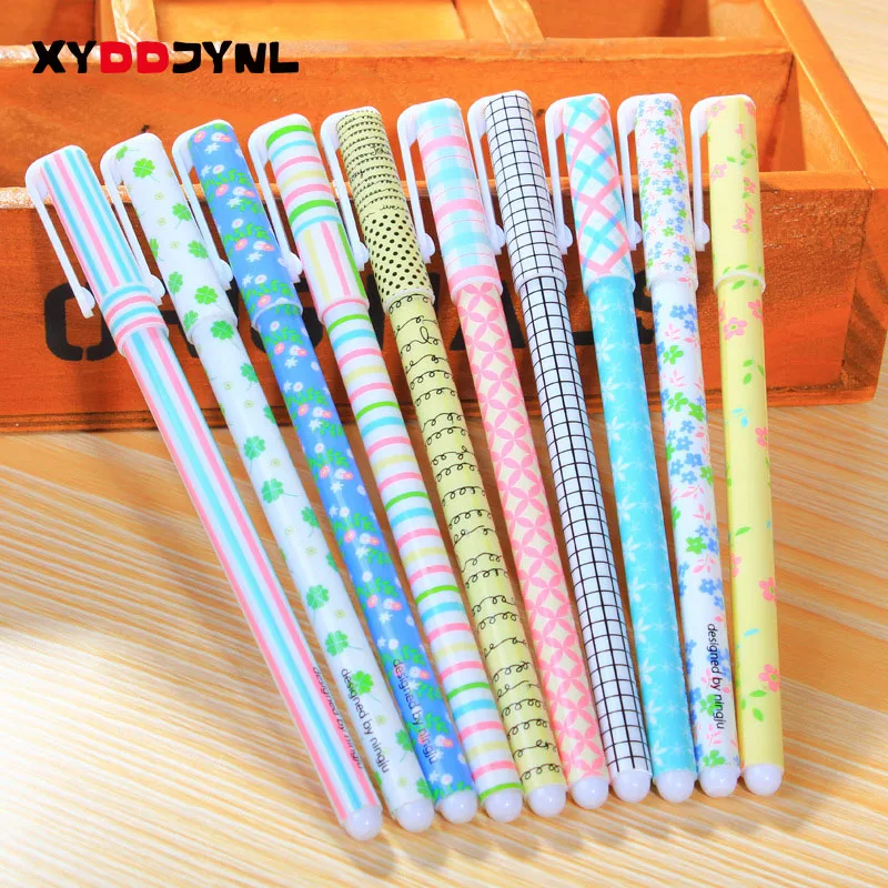 

XYDDJYNL 10 Color / Set New Cartoon Colorful Gel Pen Marca Texto Creative Papelaria Kawaii School Supplies for Children Gift
