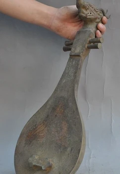 

old china palace purple bronze dragon beast statue Musical Instrument Lute Pipa